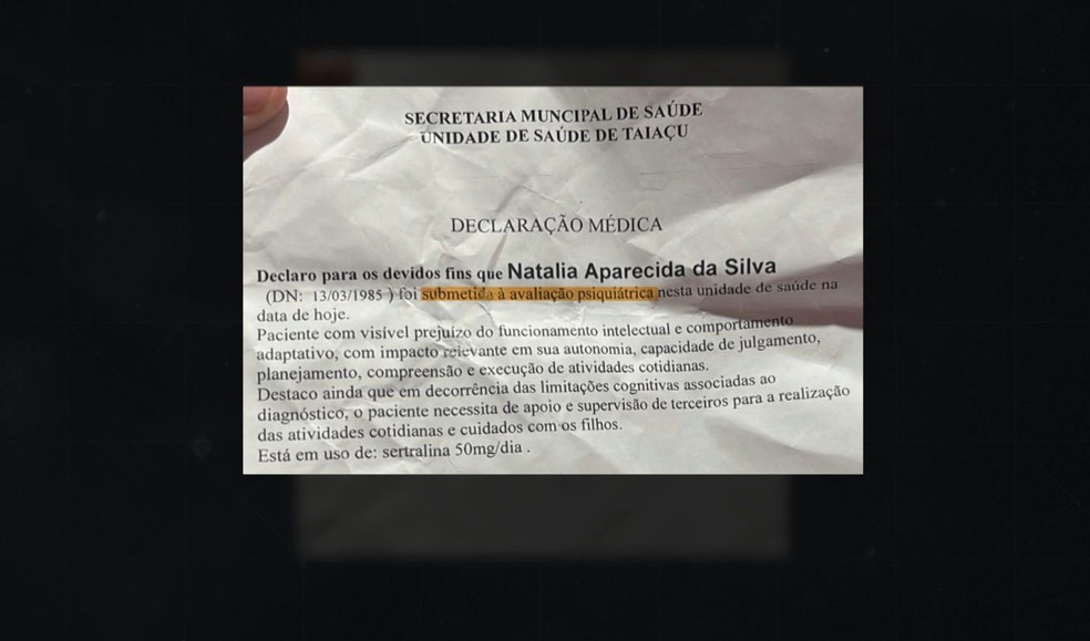 Laudo médico aponta que mãe suspeita de dopar filhos com clonazepam tem problemas de saúde mental em Taiaçu, SP — Foto: Divulgação