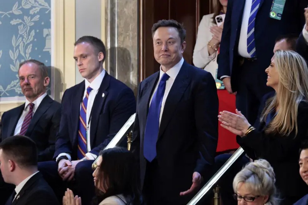 Musk foi citado por Trump e aplaudido por republicanos. | Foto: EPA via BBC