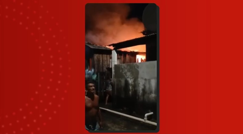 Incêndio atinge três casas e deixa residência destruída em Nhamundá, no interior do Amazonas