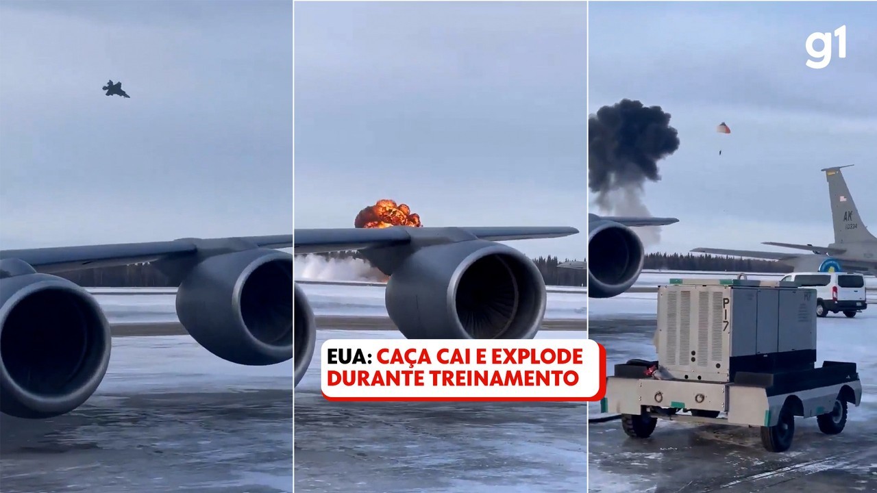 VÍDEO mostra momento de queda e explosão de caça F-35 dos EUA no Alasca; piloto sobrevive