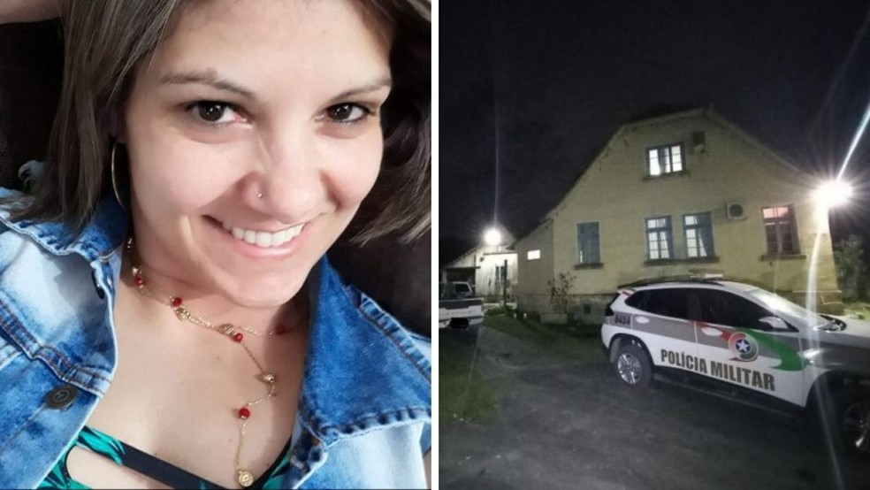 Eunice Bertoldi, de 43 anos, foi encontrada morta em casa em Dona Emma — Foto: Redes sociais/ Reprodução e PM/ Divulgação