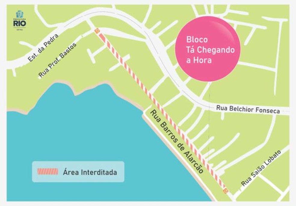 Interdições Bloco Tá Chegando A Hora, em Pedra de Guaratiba — Foto: Centro de Operações Rio