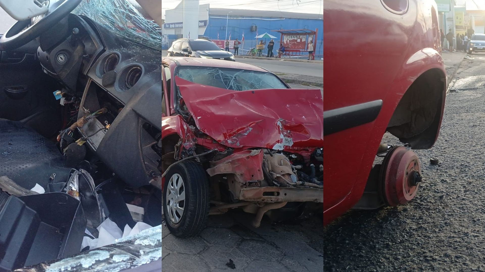 Motorista fica ferido em acidente na Estrada de Ribamar e carro é 'depenado' por criminosos