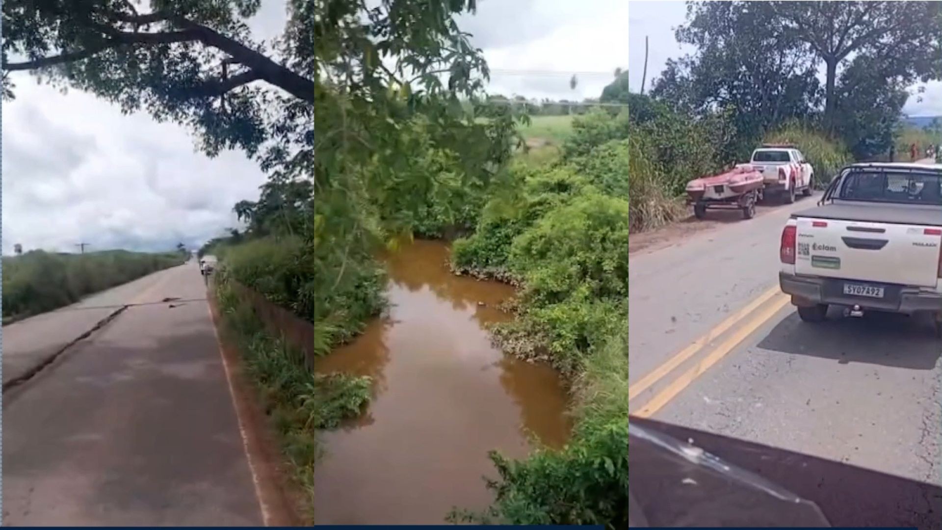 Carro com três pessoas cai em rio na PA-275