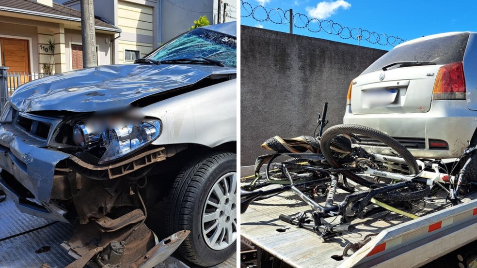 Acidente deixou dois ciclistas mortos &mdash; Foto: Jeferson Ageitos/RBS TV