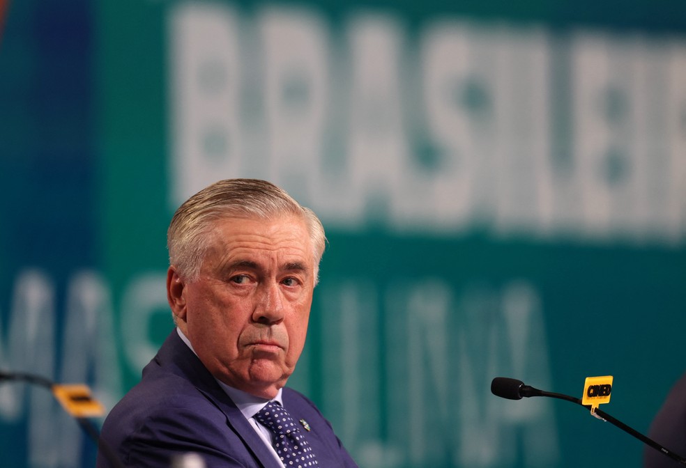 Técnico da seleção brasileira, Carlo Ancelotti. — Foto: Ricardo Moraes/Reuters