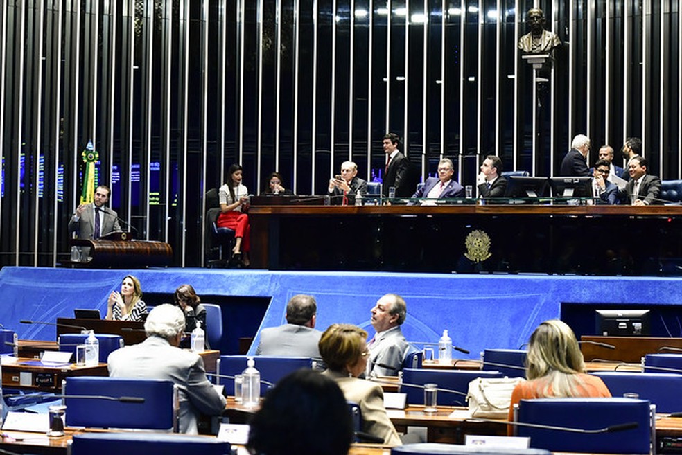Plenário do Senado Federal durante sessão deliberativa ordinária. — Foto: Waldemir Barreto/Agência Senado