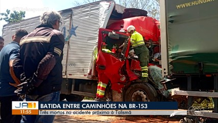 Caminhões batem na BR-153 e acidente deixa três mortos