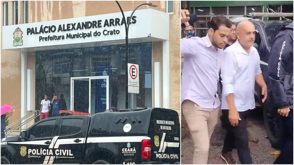 Vereador, empresário e mais dois são presos por suspeita de fraude na coleta do lixo no Crato — Foto: TV Verdes Mares/Reprodução