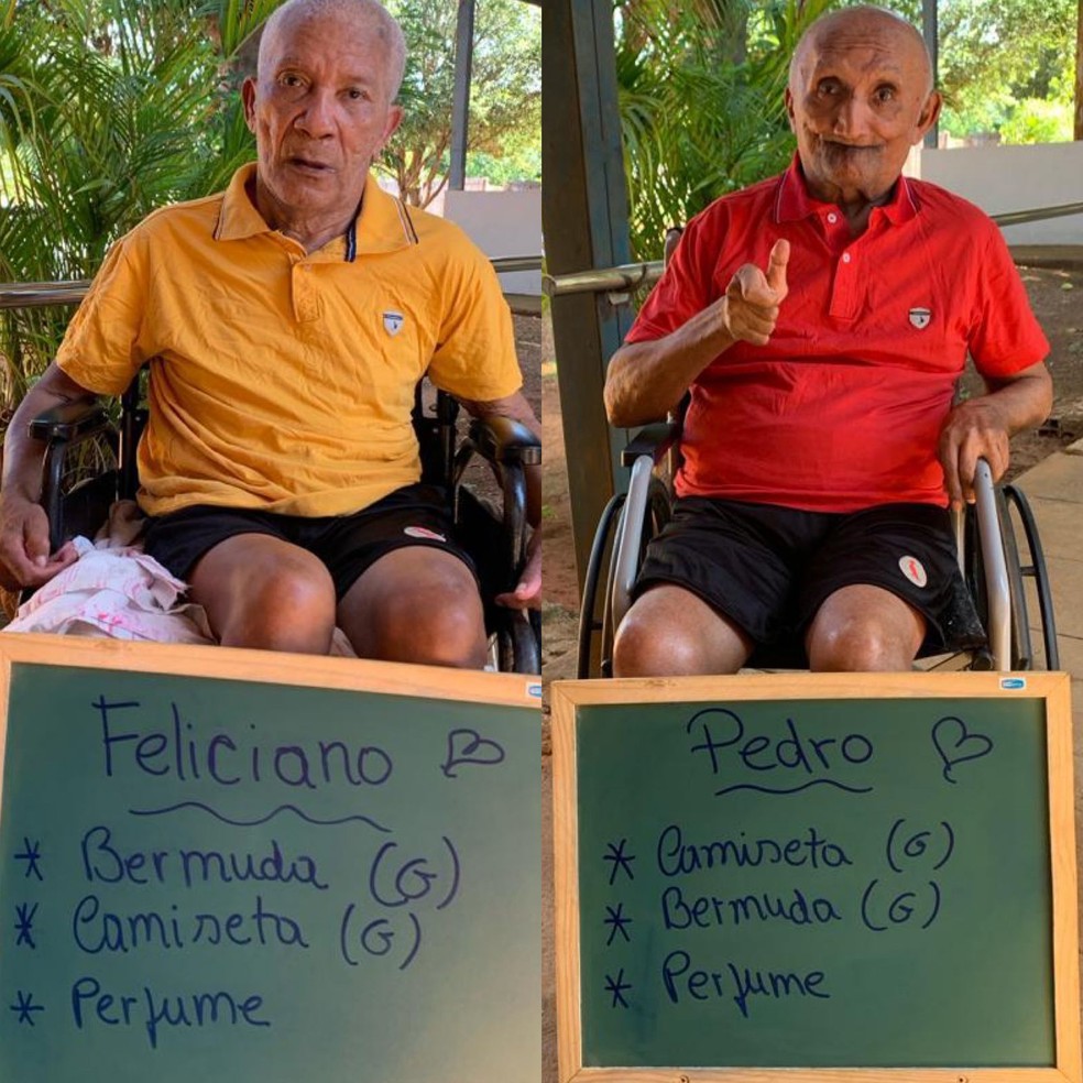 Feliciano e Pedro querem roupas e perfume — Foto: Abrigo João XXIII/Divulgação