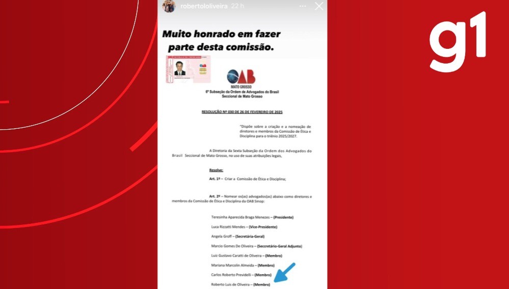 Advogado condenado por facilitar dados a facção criminosa é nomeado membro da Comissão de Ética da OAB em MT