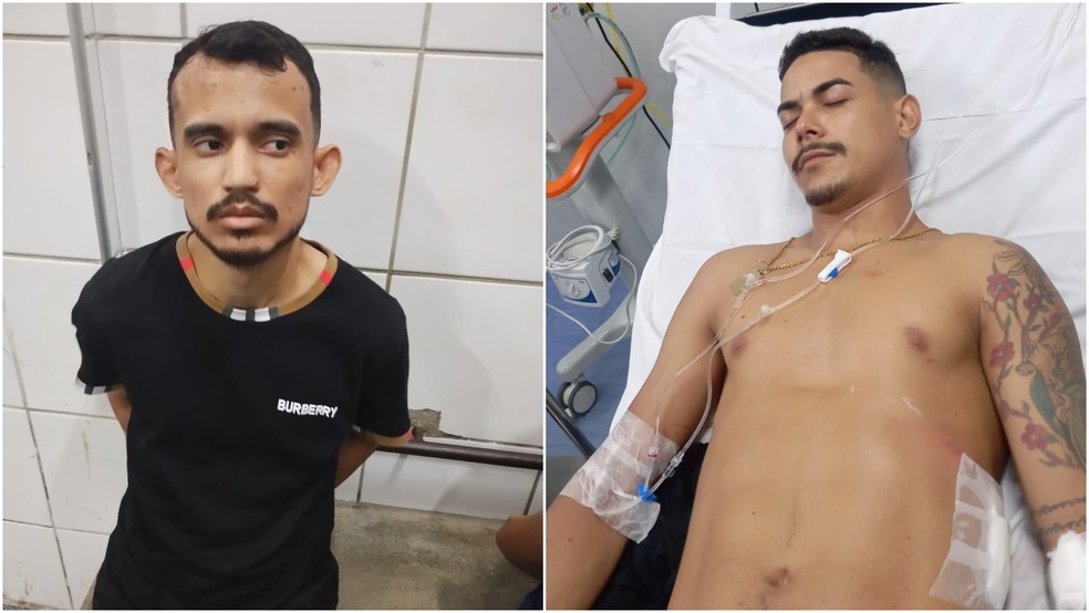 Assaltantes tentam fugir de policiais, trocam tiros e são presos; um suspeito é baleado — Foto: Reprodução