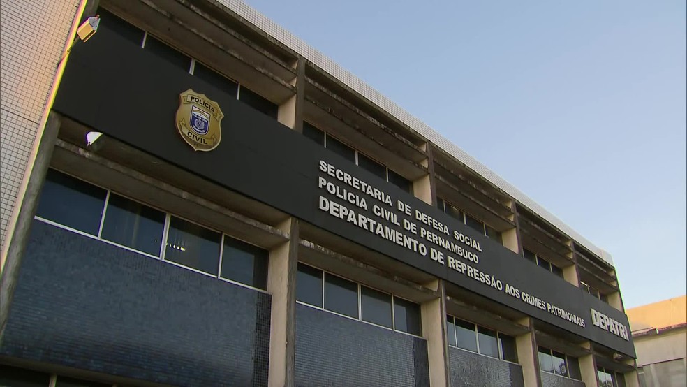 Departamento de Repressão aos Crimes Patrimoniais (Depatri) fica no bairro de Afogados, na Zona Oeste do Recife — Foto: Reprodução/TV Globo