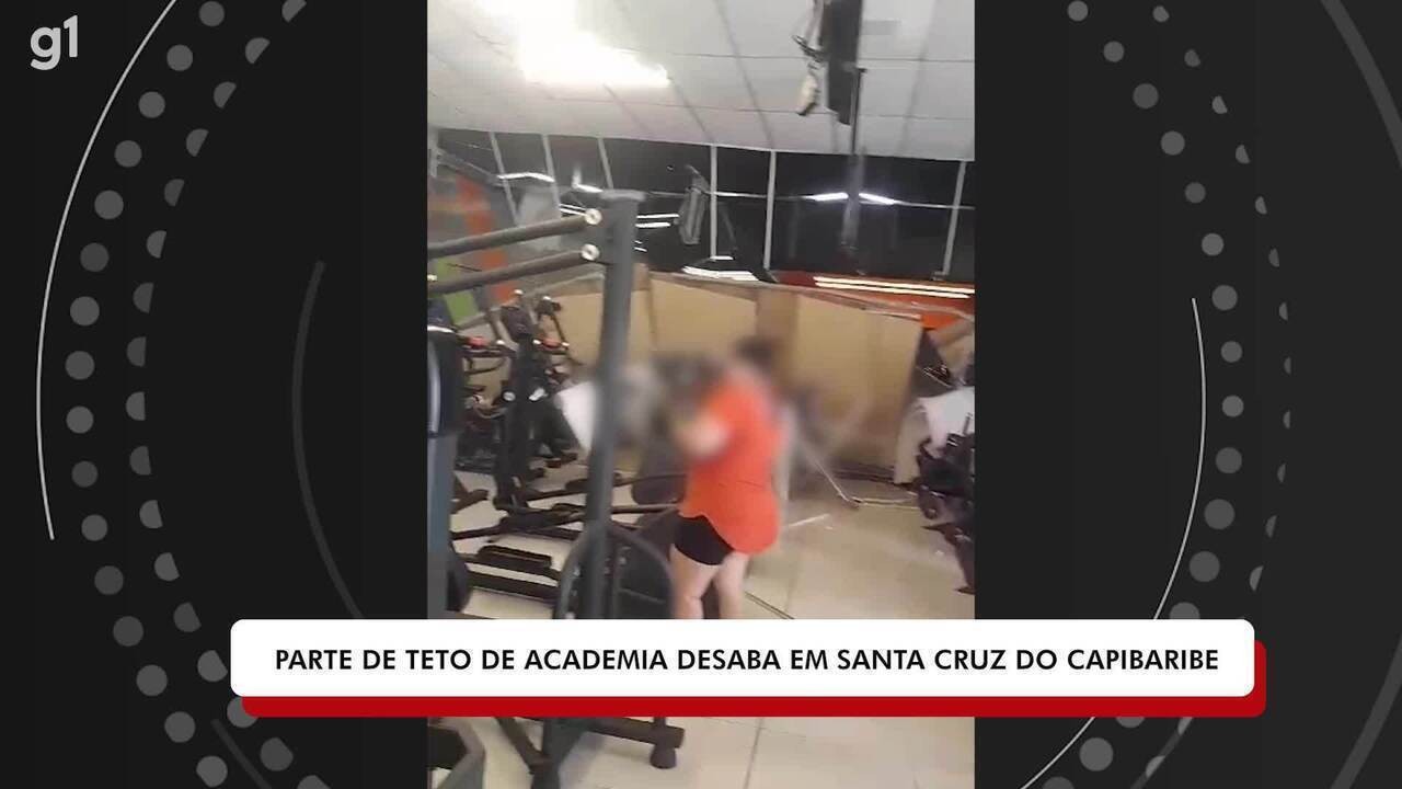 VÍDEO: parte do teto de academia desaba após chuvas em Santa Cruz do Capibaribe