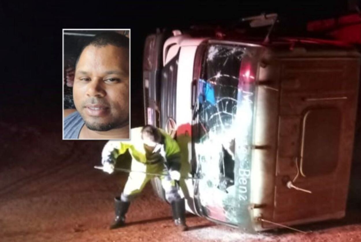 Caminhoneiro morre após ser baleado e tombar veículo no interior de SP