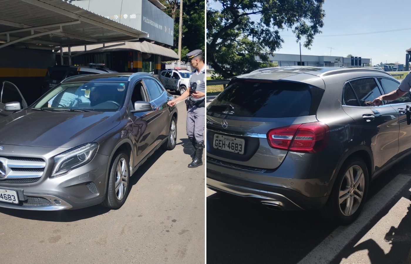 Mercedes com dívida de R$ 56 mil em multas e 116 fugas de pedágio é apreendida no interior de SP  