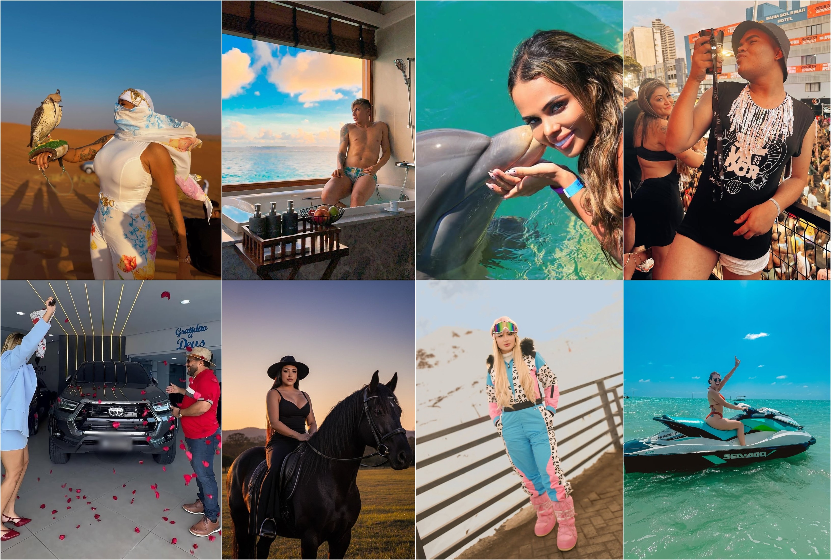 'Influencers do tigrinho' alvos da polícia ostentavam vida de luxo, viagens e procedimentos estéticos