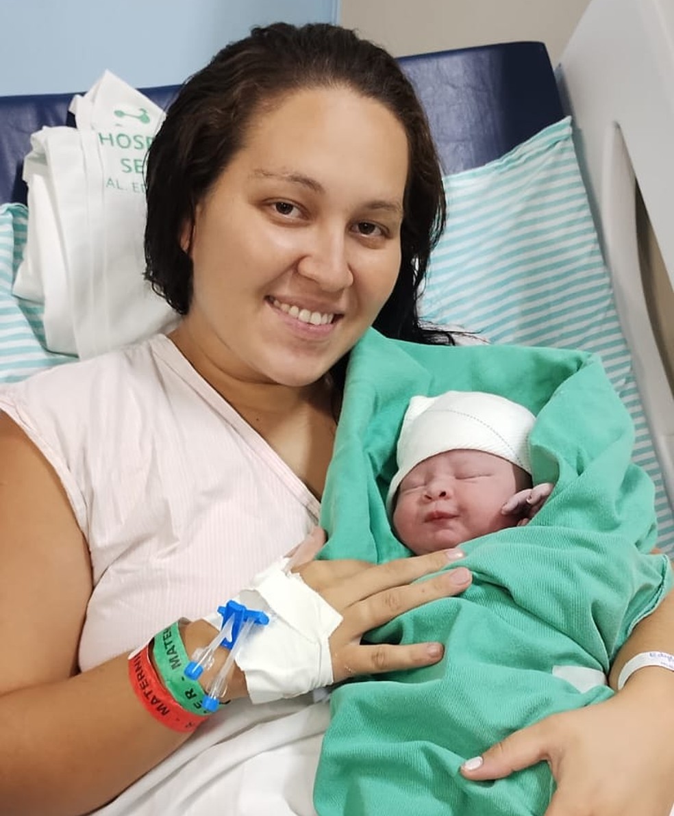 Primeiro bebê de 2024 do Hospital Edson Ramalho, em João Pessoa — Foto: Secom/Divulgação