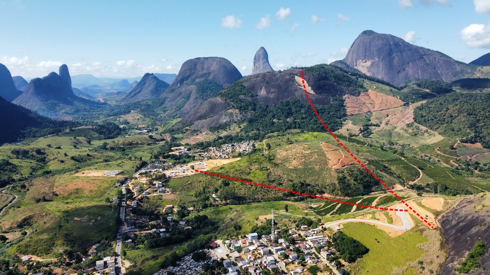 Percurso da tirolesa de Pancas por outro ângulo — Foto: Divulgação/Guia Vertical