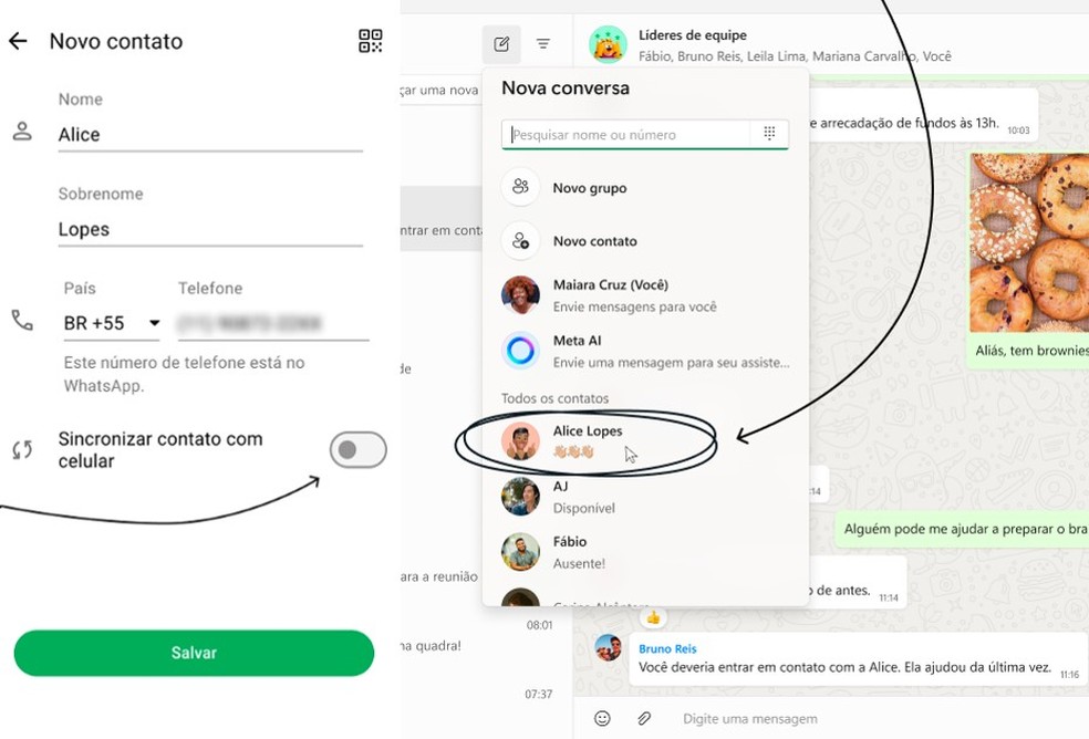 WhatsApp permite gerenciar contatos na versão para Web e para Windows, e não apenas no celular principal — Foto: Divulgação/WhatsApp