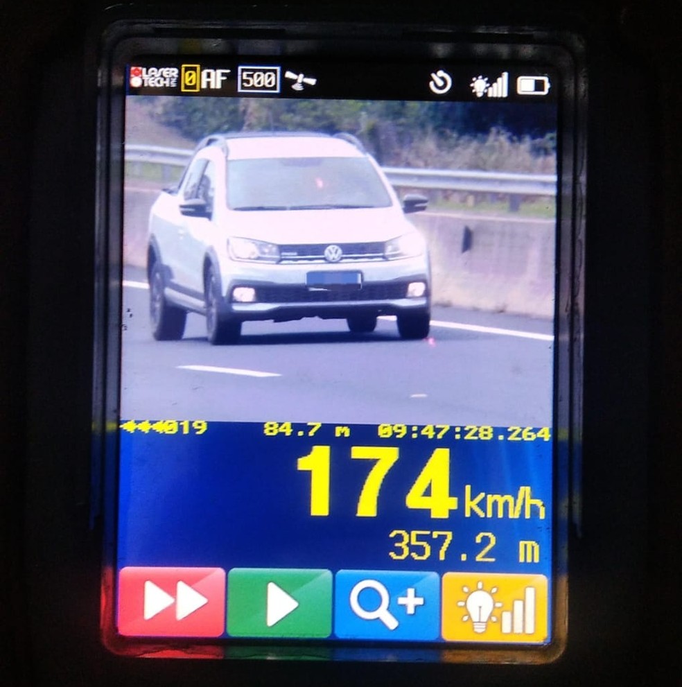 Fiscalização registra 1.356 infrações por excesso de velocidade — Foto: Polícia Militar Rodoviária