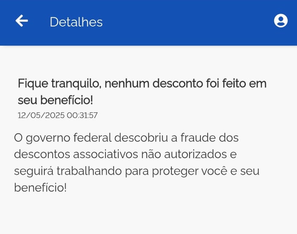Notificação do INSS para quem não teve descontos identificados | Foto: Reprodução/INSS