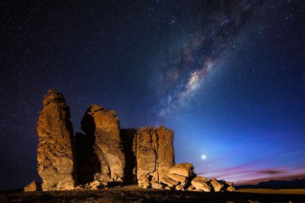 USAR SOMENTE EM CONTEÚDO DA BBC: O céu do deserto do Atacama é considerado o mais limpo e escuro do mundo — Foto: Getty Images via BBC