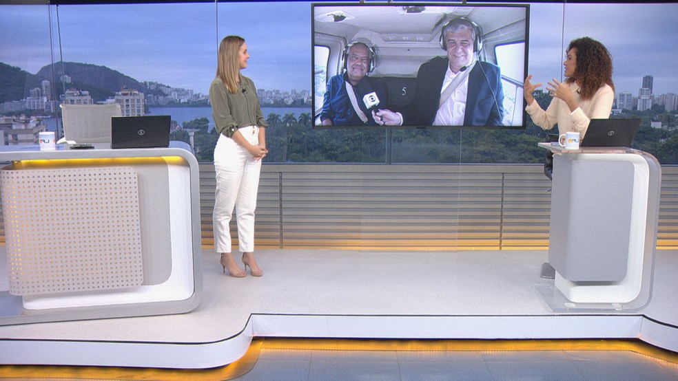 Genilson Araújo recebe as boas-vindas da equipe do Bom Dia Rio — Foto: Reprodução/ TV Globo