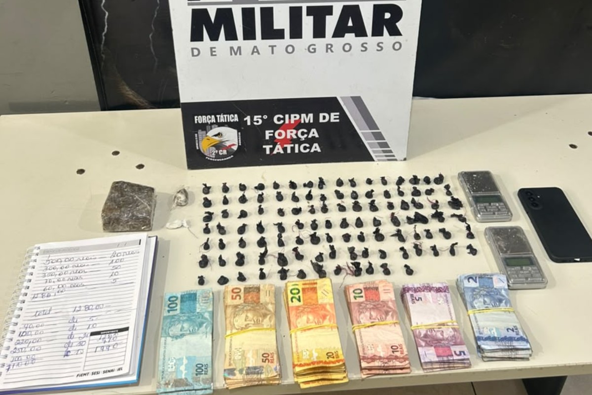 Homem é preso com 110 porções de drogas e R$ 4,2 mil em MT