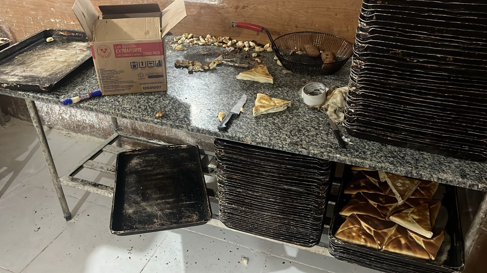 Polícia encontra baratas, produtos guardados em isopores podres e ingredientes no chão em fábrica de salgados no Rio; VÍDEO