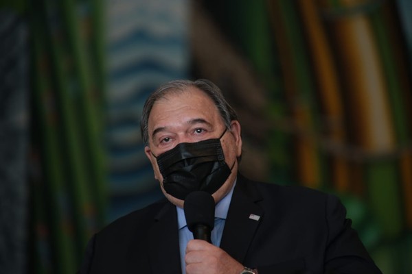 O ex-secretário de Saúde, José Henrique Germann, durante coletiva de imprensa em que anunciou saída do cargo — Foto: Divulgação/Governo de SP