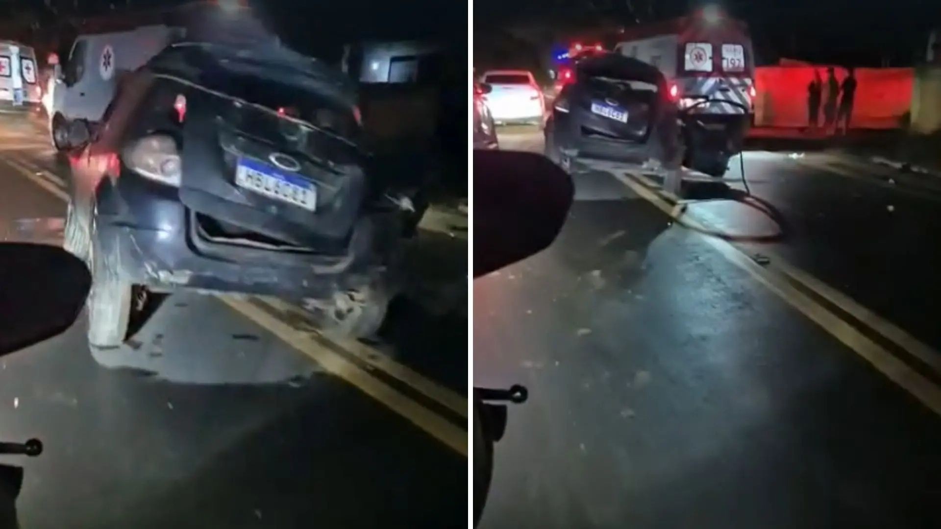 Jovem morre e dois ficam feridos após carro bater em muro em Marilândia