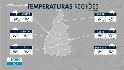 Veja a previsão do tempo para esta terça-feira (14) em todo o estado