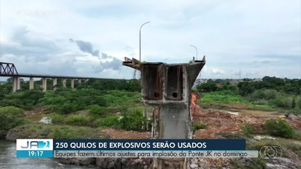 Equipes fazem últimos ajustes para implosão da ponte JK; saiba detalhes