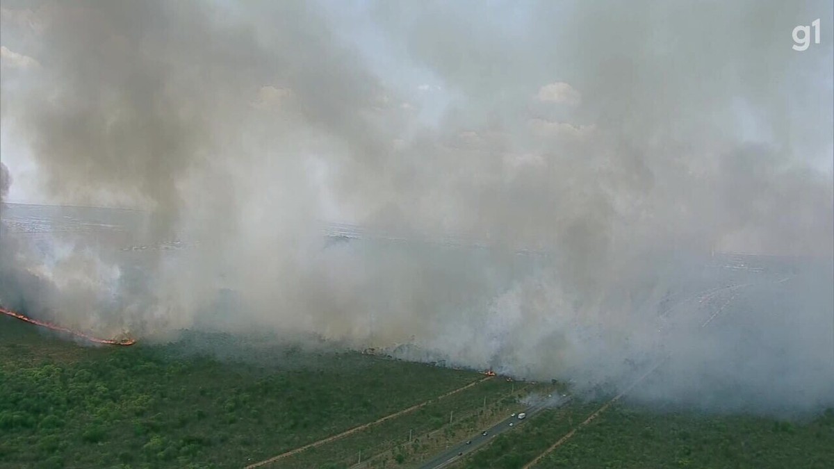 Aulas são suspensas em 29 escolas públicas do DF nesta terça-feira; incêndio no Parque Nacional de Brasília entra no 3º dia