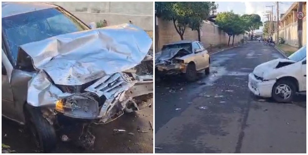 Carros foram atingidos por criminosos durante a fuga em Rio Claro — Foto: Reprodução