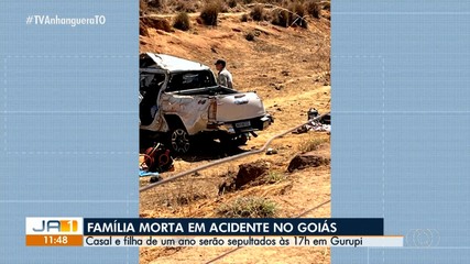 Casal e filha vítimas de acidente na GO-164 vão ser sepultados em Gurupi