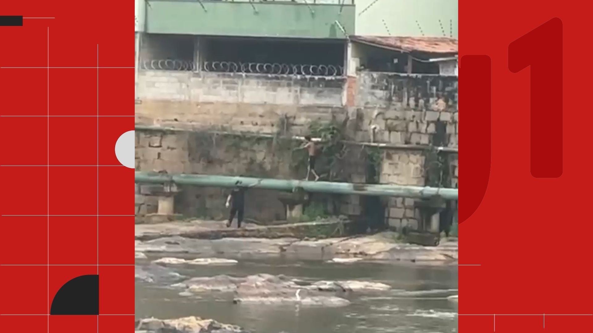 VÍDEO: foragido pula em rio para fugir de guardas, mas é detido, em Cachoeiro