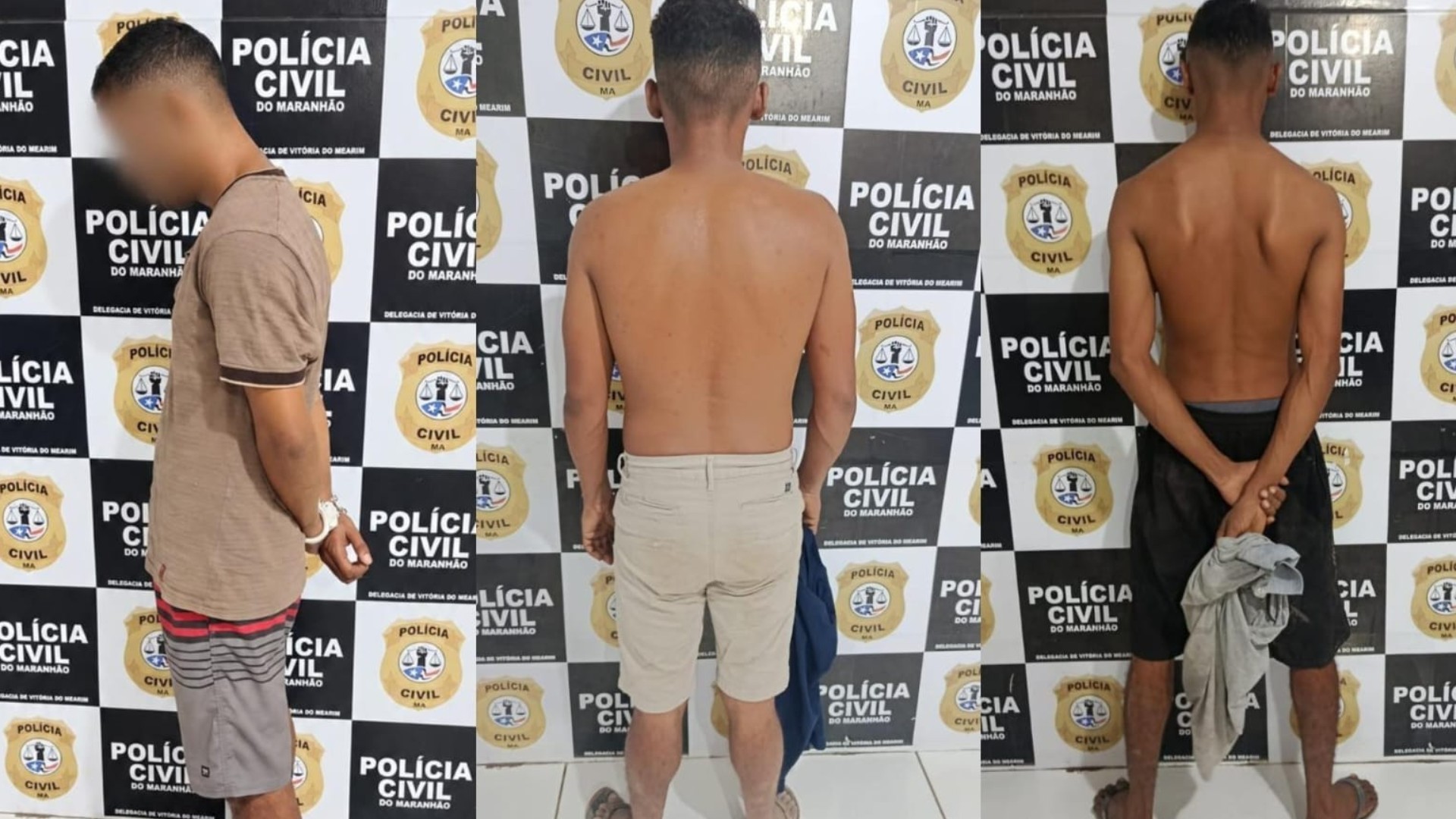 Polícia prende três suspeitos e apreende dois adolescentes em Vitória do Mearim