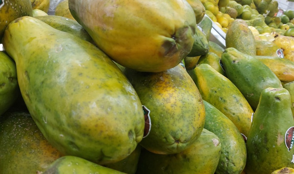 Mamão integra ranking de frutas frescas mais exportadas pelo Brasil entre janeiro e dezembro deste ano, aponta Cepea da Esalq/USP de Piracicaba — Foto: Claudia Assencio/g1