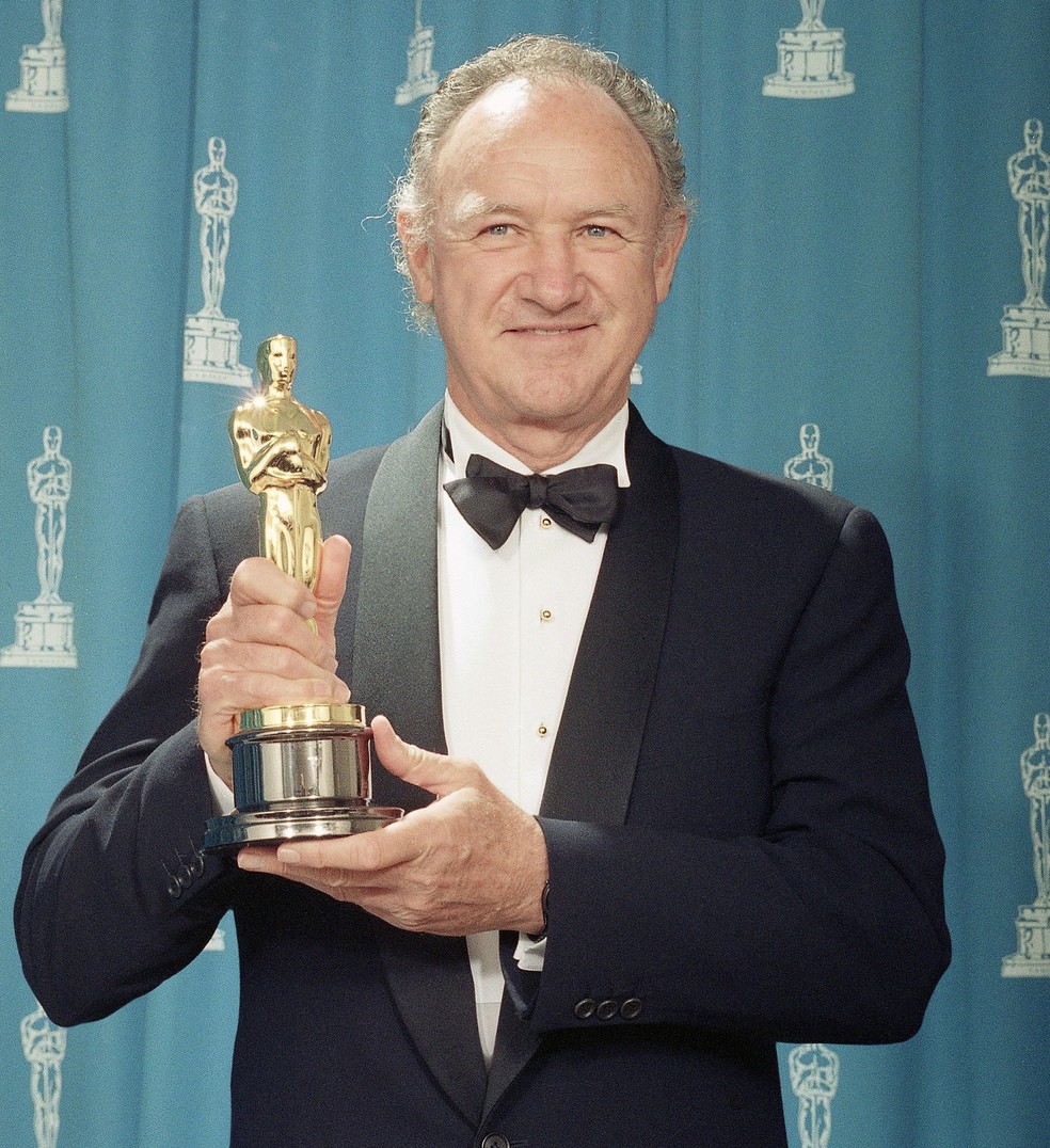 Ator Gene Hackman, vencedor do Oscar de Melhor Ator Coadjuvante em março de 1993 — Foto: AP Photo