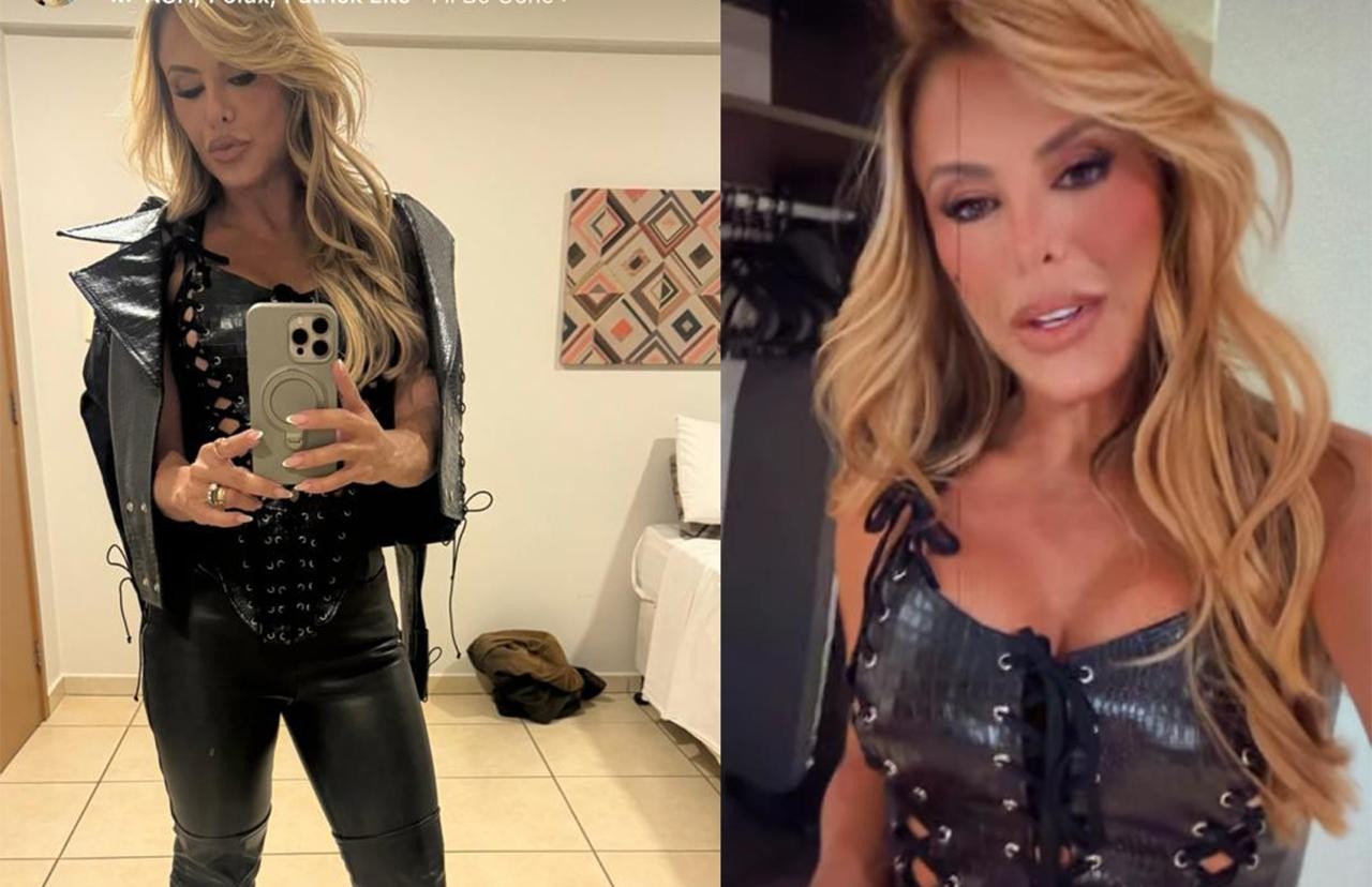 Poliana posta look sexy em noite para curtir shows de Leonardo e Zé Felipe em Barretos