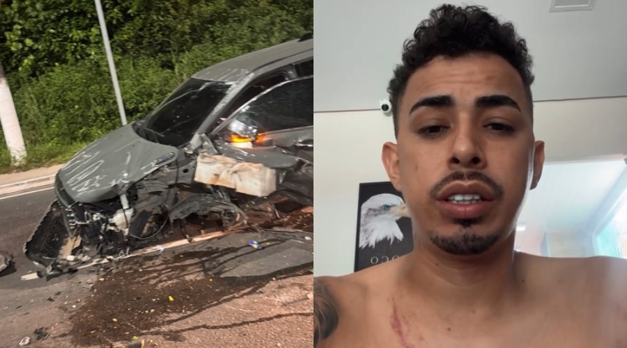 VÍDEO: Humorista sofre acidente com caminhonete de luxo em Manaus e diz que teve 'livramento'