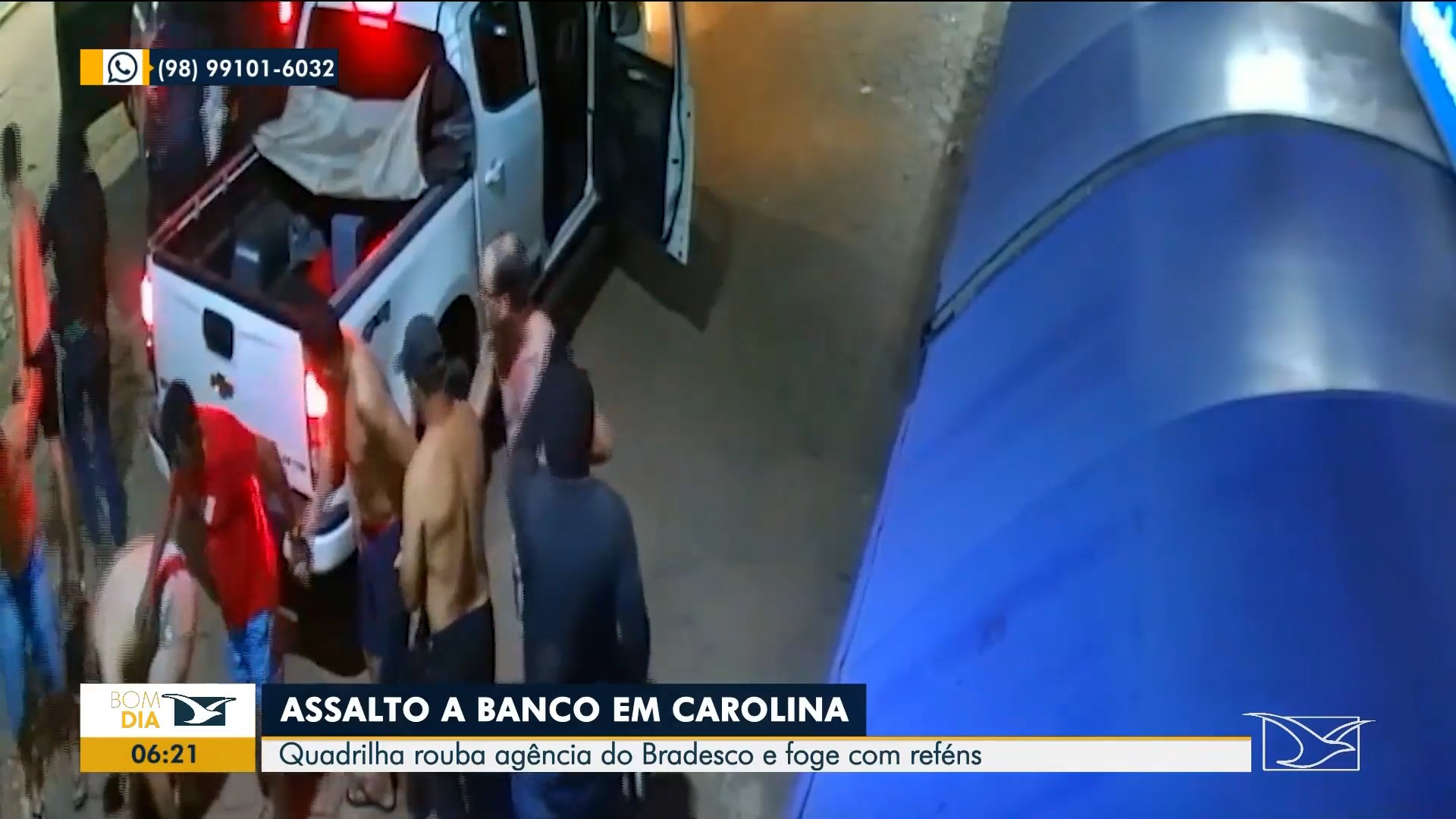 Quadrilha armada com fuzis invade agência bancária, faz reféns e explode caixas eletrônicos em Carolina, no MA