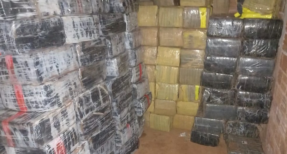 Droga estava embalada para transporte. — Foto: BPFron