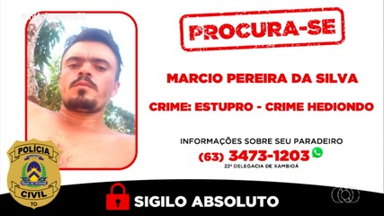 Polícia procura por homem investigado por estupro e divulga cartaz de procurado