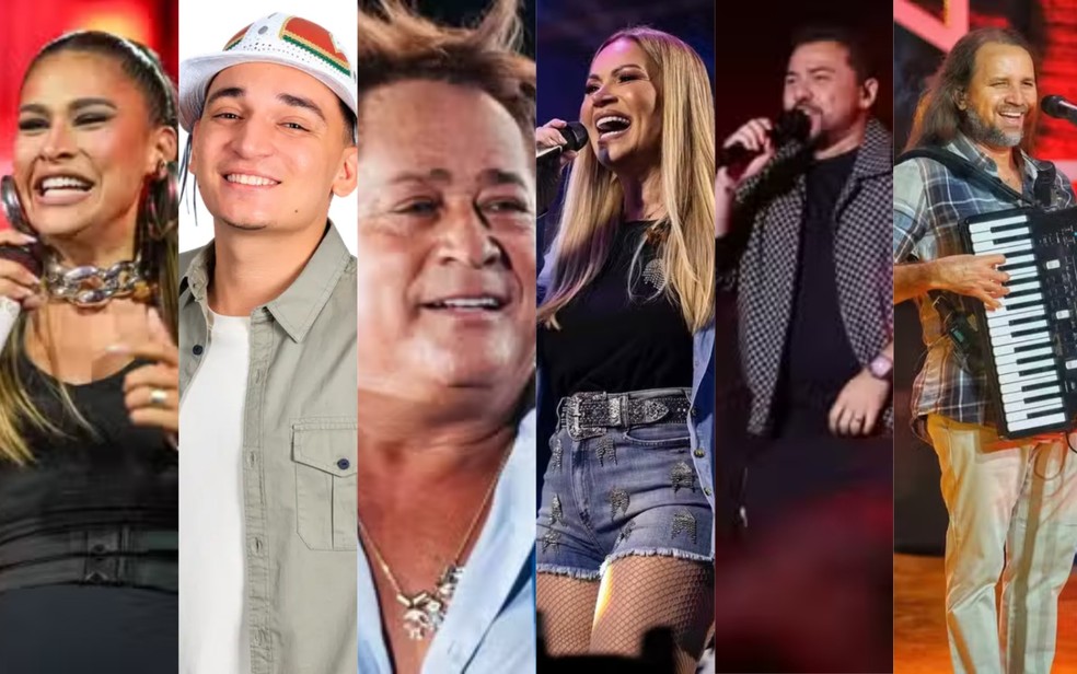 Simone Mendes, João Gomes e Leonardo são confirmados no São João do Parque de Exposições — Foto: Antonio Trivelin/g1 / Divulgação / Lindeilson / Laécio Lacerda / Divulgação