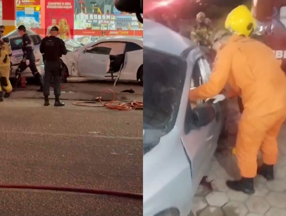 V&iacute;timas ficaram presas &agrave;s ferragens do carro, em Boa Vista. &mdash; Foto: Reprodu&ccedil;&atilde;o/Redes sociais