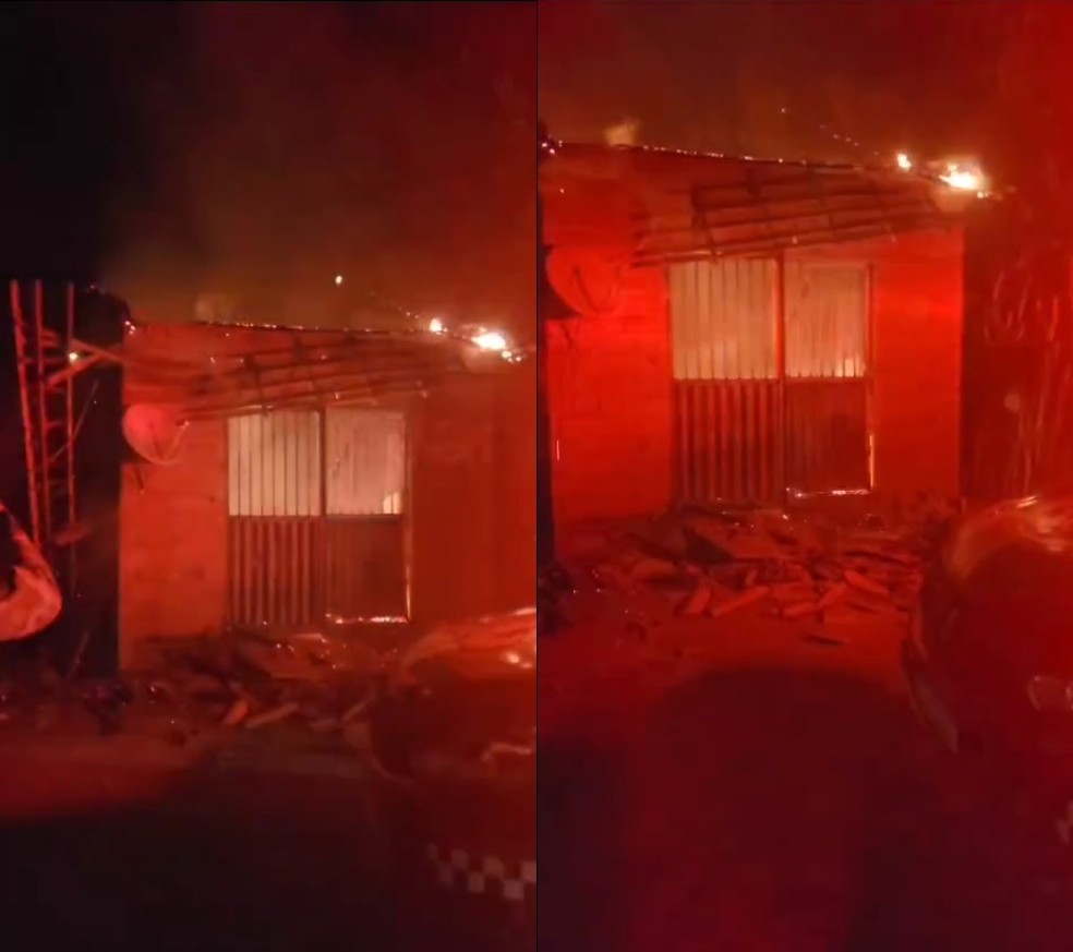 Duas crianças morrem trancadas em incêndio na casa onde moravam em Água Branca — Foto: Reprodução