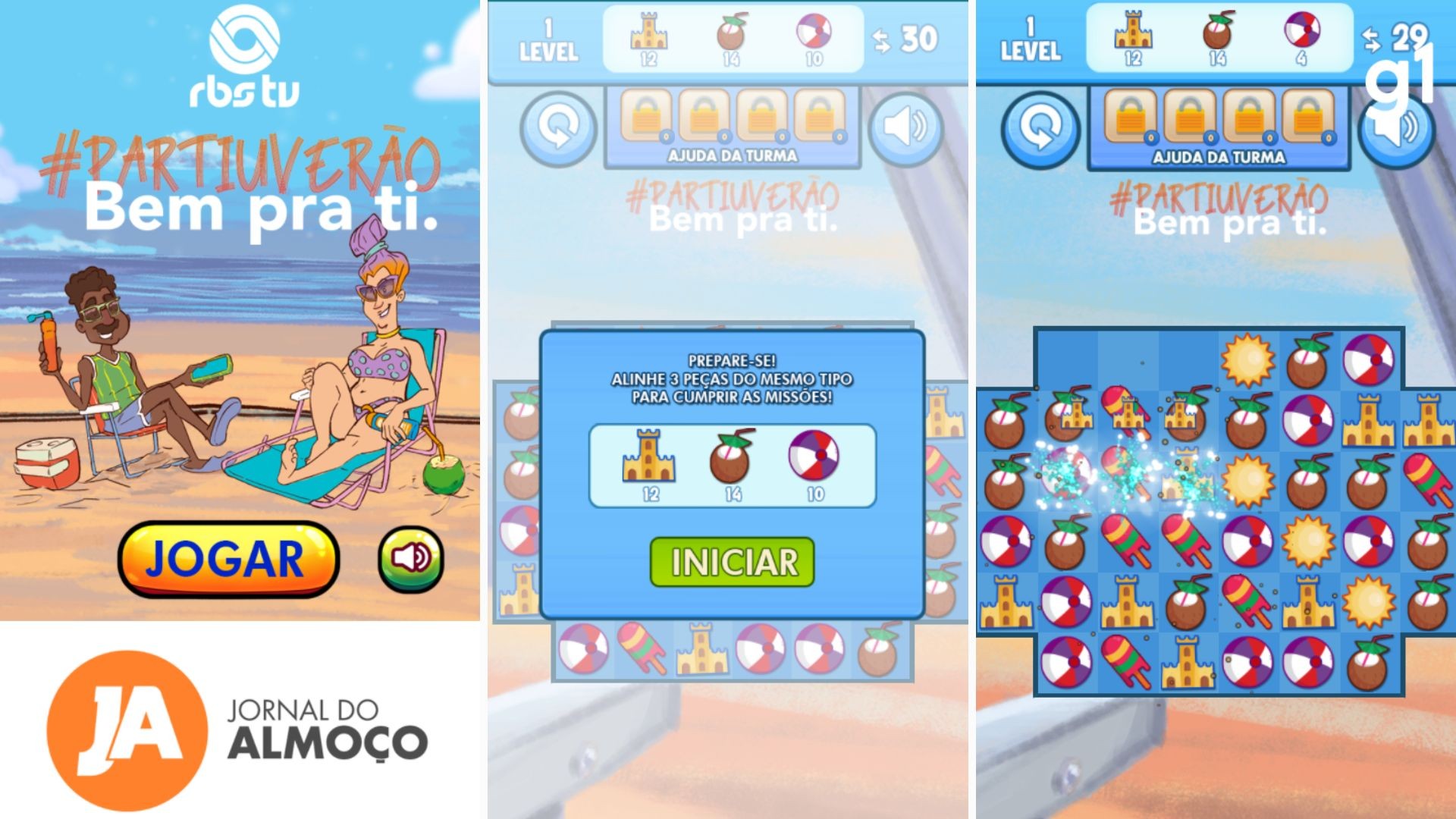 Veja como jogar o game '#PartiuVerão', do Jornal do Almoço